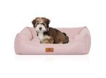 Knuffelwuff Hundebett Emma aus Velours mit feinem Handwebcharakter in Pastellfarben