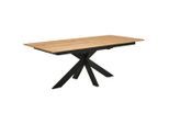 Valdera Esstisch, Wildeiche, Holz, Wildeiche, massiv, rechteckig, X-Form, 100x75x200-285 cm, ausziehbar, Esszimmer, Tische, Esstische, Esstische ausziehbar