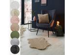 Fellteppich LUXOR LIVING "Novara", braun, B:55cm H:30mm L:80cm, Kunstfaser, Teppiche, Fellteppich, Kunstfell, weiche Kaninchenfell-Haptik, waschbar, auch als 2er Set