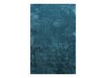 Teppich HOMIE LIVING "Pisa", blau (petrol türkis), B:160cm H:25mm L:230cm, Polyester, Teppiche, Teppich, Hochflor, Microfaser, uni, weich, Shaggy, Wohnzimmer, Schlafzimmer