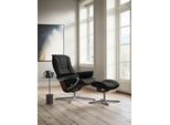 Relaxsessel STRESSLESS "Mayfair", schwarz (schwarz paloma), B:92cm H:103cm T:79cm, Leder PALOMA: PALOMA ist ein durchgefärbtes Semianilin-Möbelleder mit natürlicher Narbung., Sessel, Relaxsessel, mit Hocker, mit Cross Base, Größe S, M & L, Holzakzent Wenge