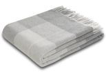 Plaid BIEDERLACK "Britta", grau (quito grau), B:130cm L:170cm, Wolle, Wohndecken, im Karo-Look, Kuscheldecke