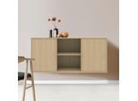 Sideboard HAMMEL FURNITURE "Mistral, Hochwertig Schrank, hängend/stehend montierbar", weiß (eiche weiß pigmentiert), B:133cm H:61cm T:42cm, Sideboards, Sideboard, mit zwei Türen, B: 133 cm, anpassungsbar Designmöbel