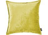 Dekokissen DONE. "Glam", grün (apfelgrün, unifarben), B:65cm L:65cm, Polyester, Dekokissen_Sitzkissen_Kissenhüllen, unifarben, Reißverschluss, Kissenhülle ohne Füllung, 1 Stück