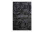 Teppich HOMIE LIVING "Pisa", grau (anthrazit), B:120cm H:25mm L:170cm, Polyester, Teppiche, Teppich, Hochflor, Microfaser, uni, weich, Shaggy, Wohnzimmer, Schlafzimmer