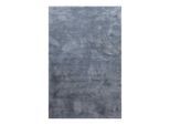 Teppich HOMIE LIVING "Pisa", blau (blau grau), B:160cm H:25mm L:230cm, Polyester, Teppiche, Teppich, Hochflor, Microfaser, uni, weich, Shaggy, Wohnzimmer, Schlafzimmer