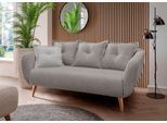 2,5-Sitzer HOME AFFAIRE "Baggio modern und romantisches Design, bequem", grau, B:196cm H:80cm T:103cm, 100% Polyester, Sofas, Zierkissen inklusive