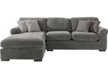 Ecksofa HOME AFFAIRE "Broughton L-Form", grau (hellgrau), B:279cm H:92cm T:178cm, 100% Polyester, Sofas, Ecksofa, weicher Sitzkomfort, incl. 4 Zierkissen, Keder