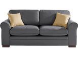 2-Sitzer HOME AFFAIRE "Broughton", grau (anthrazit), B:203cm H:92cm T:94cm, 100% Polyester, Sofas, weicher Sitzkomfort, incl. 2 Zierkissen, Keder