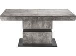 Esstisch BYLIVING "Matthew", grau (betonfarbend), H:75cm T:90cm, Tische, Esstisch, mit Auszugsfunktion, Breite 140-195 cm oder 160-215 cm