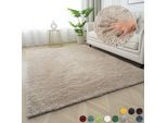 Teppich BRUNO BANANI "Dana Teppich, besonders weich und kuschelig, Kundenliebling" Gr. 32, beige, B:40cm H:30mm L:60cm, Kunstfaser, Teppiche, Teppich, uni, Mikrofaser Teppiche, Wohnzimmer, Schlafzimmer, Esszimmer