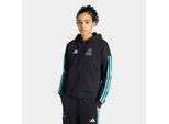 Kapuzensweatshirt ADIDAS PERFORMANCE "MERCEDES-AMG PETRONAS FORMULA 1 TEAM DNA", Damen, Gr. M, schwarz (schwarz, semi mint rush), Obermaterial: 55% Baumwolle, 36% Polyester, 9% Viskose, normal, Rundhals, angesetztes Bündchen, Sweatshirts