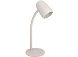 EGLO Tischleuchte "CARLO Tischlampe - Stahl - E14 - 1X18W - IP20", sandfarben, 1, H: 46cm, 1 Stk., Leuchten, Nachttischlampe, Flexarm, 1,5 m Kabelschalter, L8,5 x B8,5 x H46 cm, Tischleuchte