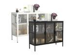 VCM Glasvitrine stehend Vitrine Glas mit ESG-Sicherheitsglas Maße ca. H. 80 x B. 100 x T. 35 cm Standvitrine Glas Modern und platzsparend Glas Vitrinenschrank – Floka L