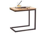 Xora Beistelltisch , Schwarz, Eichefarben , Holz, Metall , Wildeiche , massiv , rechteckig , C-Form , 45x45x30 cm , Wohnzimmer, Wohnzimmertische, Beistelltische, Beistelltische Holz