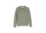 TOM TAILOR Herren Strickpullover mit Polokragen, grün, Uni, Gr. M