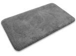 Badematte HOMIE LIVING "Porto Azzurro", grau (schiefer grau), H:30mm, Polyester, Badematten, Badematte, Badteppich, uni, rechteckig & rund, waschbar, Badezimmerteppich