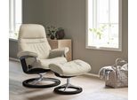Fußhocker STRESSLESS "Sunrise", beige (cream batick), B:57cm H:42cm T:40cm, Leder BATICK: BATICK ist ein leicht korrigiertes, durchgefärbtes und genarbtes Möbelleder, bei dem die meisten Unebenheiten und Spuren in der Regel entfernt wurden.;Leder PALOMA: PALOMA ist ein durchgefärbtes Semianilin-Möbelleder mit natürlicher Narbung.;ROHLEDER Stoff Q2 FARON: Ein fester zuverlässiger Bouclé mit einem s