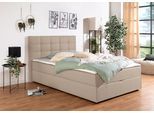 Boxbett HOME AFFAIRE "Ovalo auch in Überlänge erhältlich", beige, creme, B:154cm L:230cm, Komplettbetten, Boxspringbett, wahlweise mit Bettkasten, in H2, H3 & H4 erhältlich
