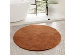 Badematte HOMIE LIVING "Porto Azzurro", orange (terracotta orange), H:30mm, Polyester, Badematten, Badematte, Badteppich, uni, rechteckig & rund, waschbar, Badezimmerteppich