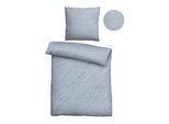 Bettwäsche BIBERNA "Thea", blau (taubenblau), B/L: 155cm x 220cm, 1 Stk., 1 Stk., Musselin, B/L: 80cm x 80cm, 2 Stk., Musselin, Obermaterial: 100% Baumwolle, Bettwäsche, Bettwäsche, feines, weiches + leichtes Gewebe aus 100% Baumwolle,Sommer