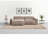 Ecksofa TRENDMANUFAKTUR "Braga, mit hochwertigem Kaltschaum, L-Form, in Cord erhältlich", beige, B:255cm H:72cm T:160cm, 88% Polyester, 12% Polyacryl, Sofas, Ecksofa, modernes Sofa, Couch mit hohem Sitzkomfort, 255/72/160 cm (B/H/T)