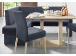 Eckbank HOME AFFAIRE "Umag", blau, B:190cm H:89cm T:140cm, Holzwerkstoff, Massivholz, Polyester, Sitzbänke, Eckbank, Sitz und Rücken gepolstert, verschiedene Qualitäten