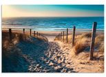 Wandbild ARTLAND "Weg zum Nordseestrand Sonnenuntergang", beige (farbe bild(er): naturfarben), B:90cm H:60cm, Bilder, als Alubild, Leinwandbild, Poster in verschied. Größen