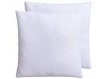 Microfaserkissen FAN "Kissenparade", weiß, B:50cm L:50cm, Bezug: 100% Baumwolle. Füllung: 100% Polyester, Kopfkissen, Allround-Kissen im Spar-Set