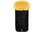 Fußsack HEITMANN FELLE "Eisbärchen - Lammfell Winterfußsack - Premium Qualität", Kinder, schwarz, Polyester, Fußsäcke Fußsack, mit echtem Lammfell, für Kinderwagen & Buggy, 6 Gurtschlitze, waschbar