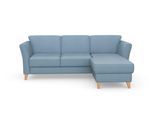 Ecksofa SIT & MORE "Visby L-Form", blau (hellblau), B:248cm H:87cm T:162cm, Sofas, Ecksofa, Wahlweise mit Bettfunktion und Bettkasten, frei im Raum stellbar