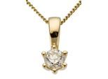 Kettenanhänger FIRETTI "Schmuck Geschenk Gold 750 Halsschmuck Anhänger Halskette Solitär", gold (gelbgoldfarben, gwgetoentes, weiß), Schmuckanhänger, Damen, 0,25 P2 = erkennbare Einschlüsse, Diamanten Gelbgold 585, 0,65 g, Diamanten, Gelbgold 585, Kettenanhänger, mit Brillant in Krappenfassung
