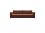 3-Sitzer FLEXLUX "Fiore, super Sitzkomfort durch Kaltschaum im Sitz", braun (cognac), B:229cm H:85cm T:92cm, 100% Polyester, Sofas, breite Armlehnen, Füße Alu+schwarz