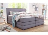 Boxspringbett COLLECTION AB "Ninoni", grau (hellgrau), B:215cm L:210cm, Komplettbetten, Boxspringbett, inkl. Bettkasten, Topper und wahlweise mit LED-Beleuchtung