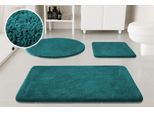 Badematte OTTO HOME "Neele", grün (türkis), H:20mm, Polyester, Badematten, Badematte, Badteppich, getuftet, modern, Uni, antirutsch, flauschig, Hochflor