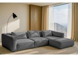 Ecksofa HOME AFFAIRE "Tvinnet", grau, B:317cm H:73cm T:166cm, 94% PES 6% NY, Sofas, Ecksofa, Breite 317 cm, extra tiefe Sitzfläche, kubisches Sitzvergnügen
