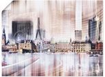 Poster ARTLAND "Hamburg Skyline Abstrakte Collage II", beige (farbe bild(er): naturfarben), B:40cm H:30cm, Bilder, Poster, ohne Rahmen