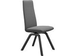 Polsterstuhl STRESSLESS "Laurel", grau (dunkelgrau dinamica, schwarz), B:49cm H:105cm T:60cm, Microfaser DINAMICA (88% Polyester, 12% Polyurethan), Stühle, Polsterstuhl, High Back, Größe M, mit schräggestellten Beinen in Schwarz
