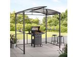 Grillpavillon KONIFERA "Roma", grau (anthrazit, braun), B/H/T: 245cm x 232cm x 150cm, Pavillons, Außenmaße BxT: 245x150 cm, Stahlgestell, Polycarbonat-Dachplatten
