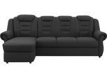 Ecksofa HOME AFFAIRE "Boston L-Form", schwarz, B:262cm H:102cm T:165cm, 64% Polyurethan, 25% Polyester, 11% Baumwolle, Sofas, Ecksofa, mit hoher Rückenlehne, wahlweise mit Bettfunktion