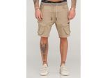 Shorts BEHYPE "STANLAY", Herren, Gr. S, EURO-Größen, beige, 74% Polyester, 24% Viskose, 2% Elasthan, Hosen Shorts, mit modischen Cargotaschen