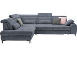 Ecksofa "SO 3400 Sitzhöhe 47cm oder 49cm, Sitztiefe verstellbar, B/T 317/220 cm", blau (famosa navy), B:317cm H:84cm T:220cm, 100% Polyester, SET ONE BY MUSTERRING, Sofas, Ecksofa, Kaltschaumpolsterung, Flachgewebe, whlw. mit Funktionen, Sitzhöhe 47