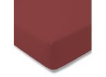 Bettlaken ESTELLA "Zwirnjersey", rot (burgund), B:100cm L:200cm, Jersey-Elasthan, Obermaterial: 97% Baumwolle, 3% Elasthan, Bettlaken, Bettlaken, langlebig, temperaturausgleichend, Bettlaken, Spannbetttuch