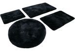 Badematte HOMIE LIVING "Porto Azzurro", schwarz, H:30mm, Polyester, Badematten, Badematte, Badteppich, uni, rechteckig & rund, waschbar, Badezimmerteppich
