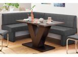 Eckbank HOME AFFAIRE "Nils", grau (anthrazit (fantasy 8203)), B:202cm H:89cm T:152cm, Holzwerkstoff, Massivholz, Polyester, Sitzbänke, Eckbank, Sitz und Rücken gepolstert, verschiedene Qualitäten