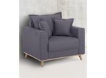 Sessel HOME AFFAIRE "Edina", grau, B:95cm H:74cm T:84cm, Webstoff (100% Polyester);Baumwollmix (50% Baumwolle, 50% Polyester);Baumwollmix (50% Baumwolle, 50% Polyester), Sessel, Sessel, auch in Baumwollmix-Bezug, im skandinavischem Stol