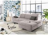 Ecksofa "SO4100 V", grau (elefant), B:284cm H:80cm T:190cm, SET ONE BY MUSTERRING, Sofas, Ecksofa, mit verstellbaren Kopfteilen, wahlweise mit Funktionen, Cord-Bezug