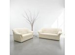 Polstergarnitur DOMO COLLECTION "Pegnitz zeitloses und elegantes Design", beige (creme), H:82cm T:82cm, 100% Polyester, Sitzmöbel-Sets