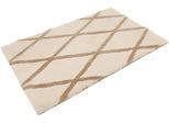 Badematte HOMIE LIVING "San Bosa", beige (beige, taupe), H:20mm, Polyester, Badematten, Badematte, Badteppich, modernes Rauten Design, waschbar, Badezimmerteppich