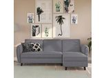 Ecksofa DOREL HOME "Perry, L-Form", grau (anthrazit), B:219cm H:82cm T:153cm, 100% Polyester, Sofas, Ecksofa, Rückenlehne, verschiedene Farbvarianten, Sitzhöhe 43 cm, Breite 219 cm